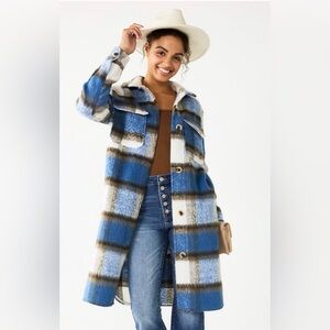 SO Blue, White, and Brown Plaid Shacket / Jacket